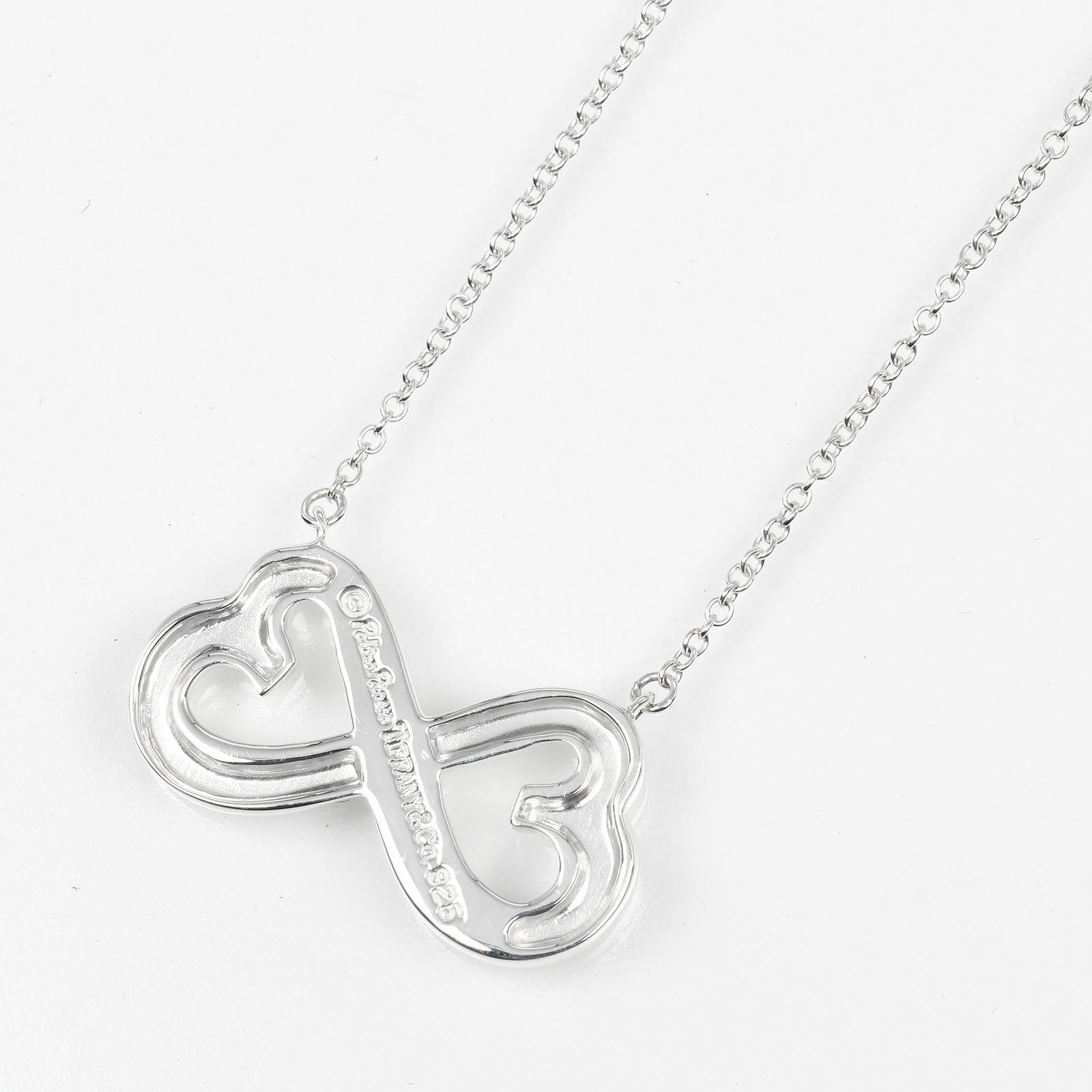 Tiffany & Co Silver Double Loving Heart Necklace