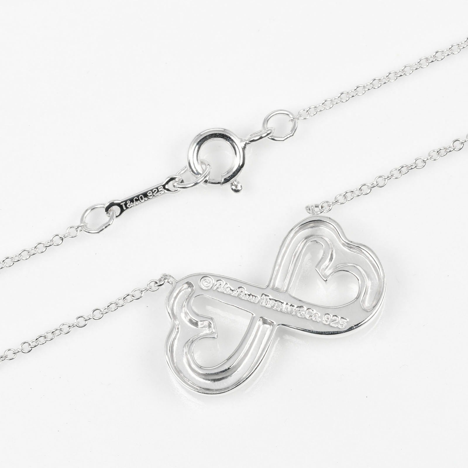 Tiffany & Co Silver Double Loving Heart Necklace