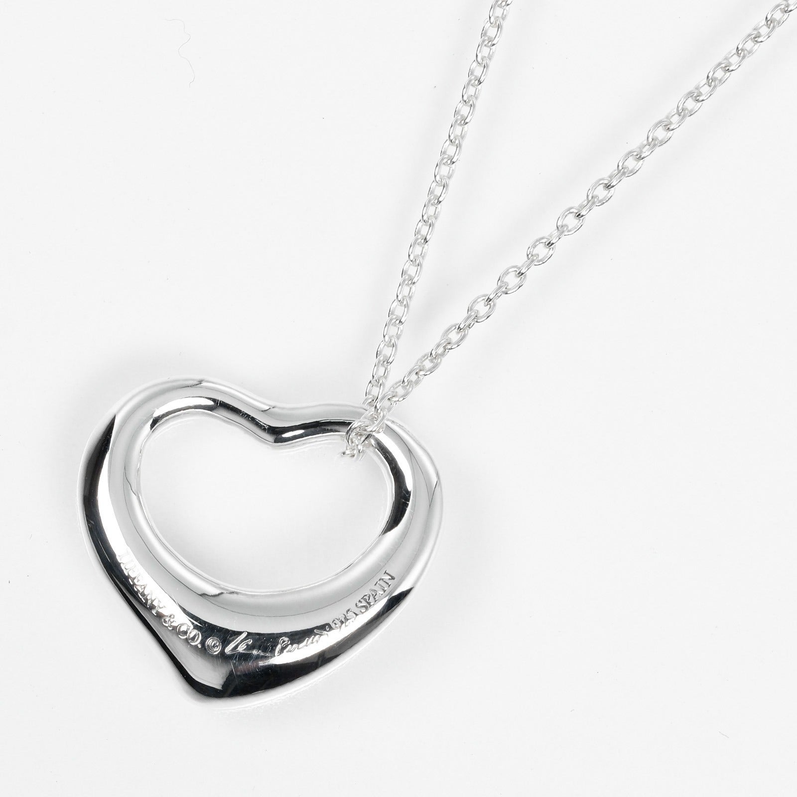 Tiffany & Co Silver 925 Open Heart Necklace