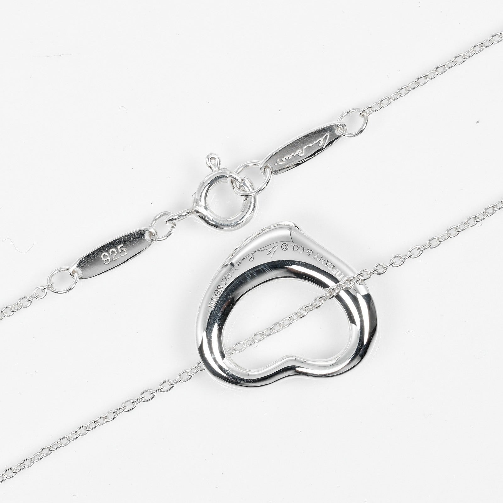 Tiffany & Co Silver 925 Open Heart Necklace