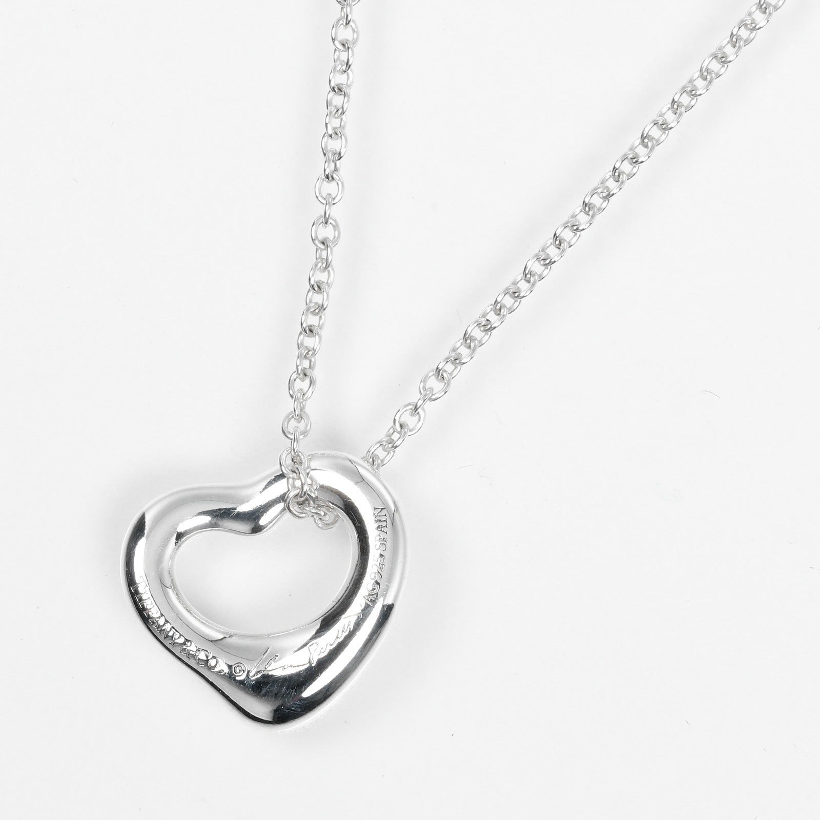 Tiffany & Co Silver Open Heart Necklace