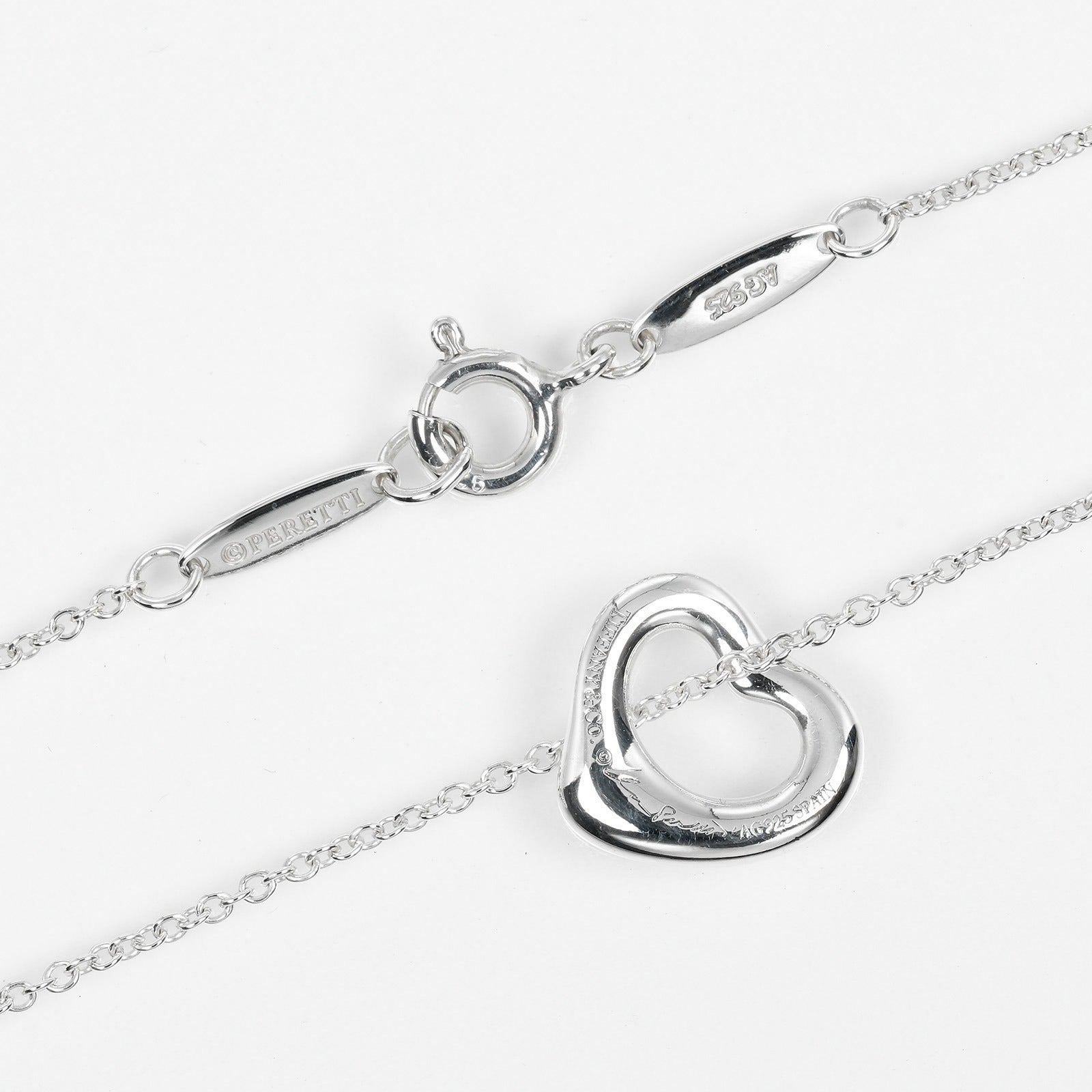 Tiffany & Co Silver Open Heart Necklace