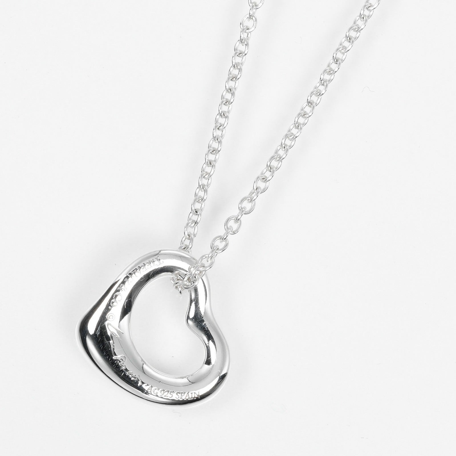 Tiffany & Co Silver Open Heart Necklace