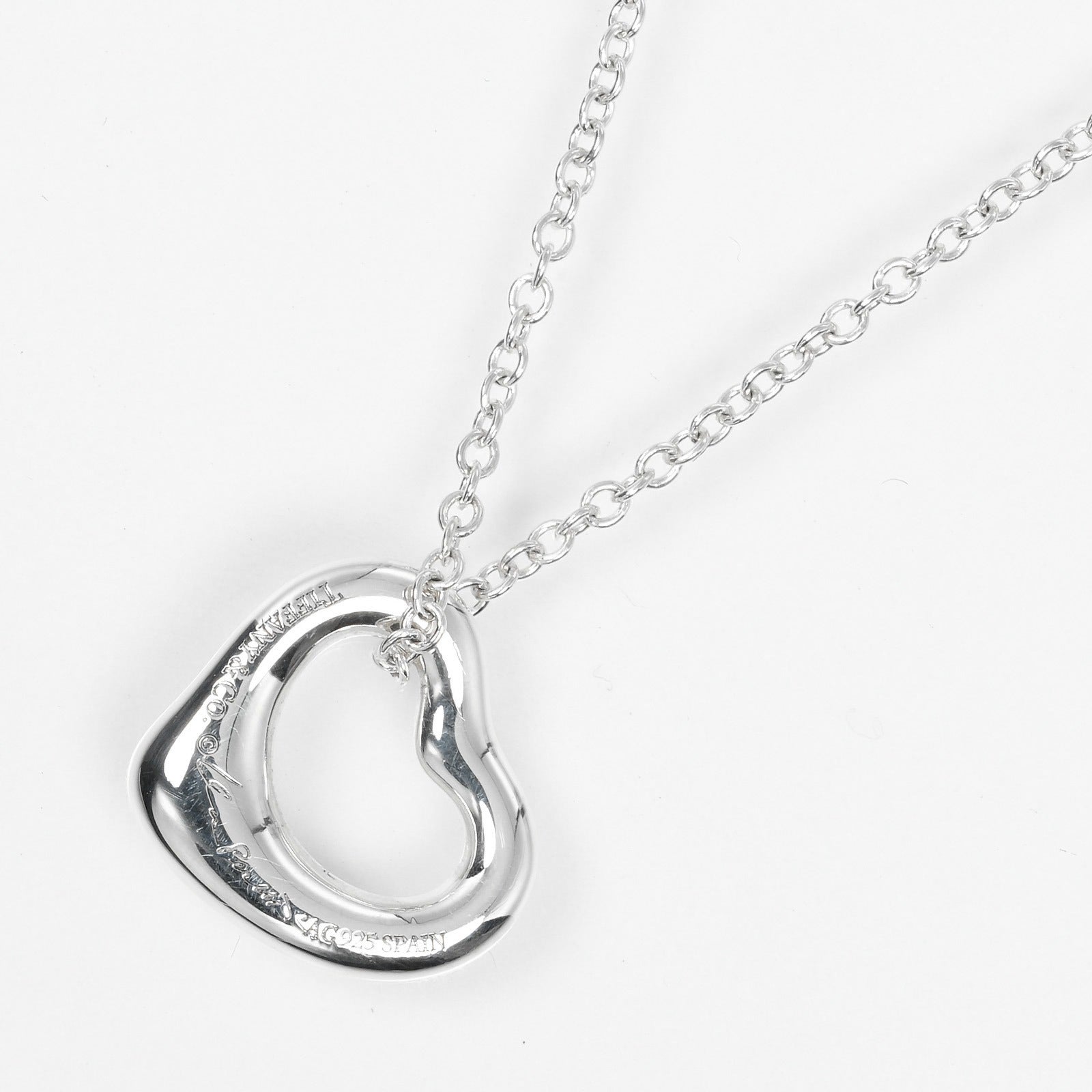 Tiffany & Co Silver Open Heart Necklace