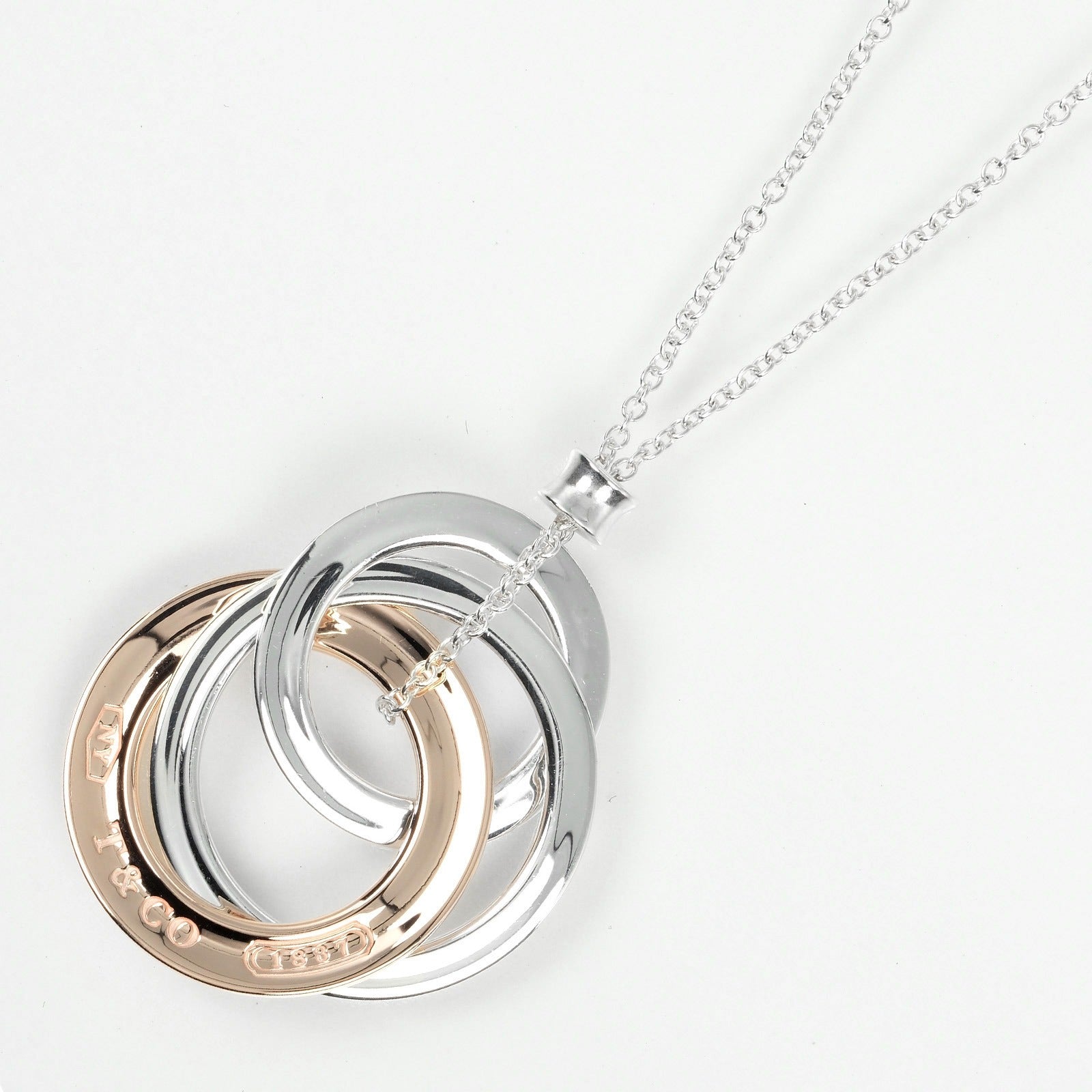 Tiffany & Co 1837 Interlocking Circle Necklace Silver 925