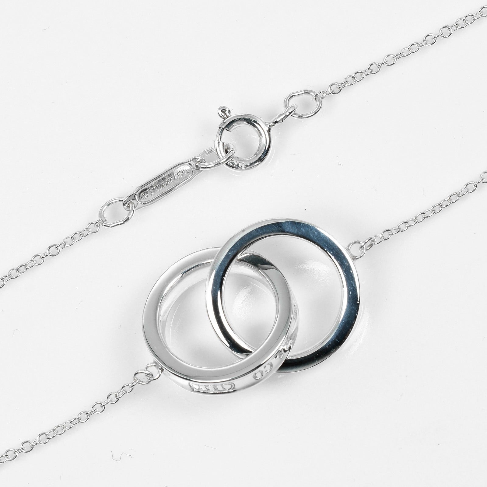 Tiffany & Co 1837 Interlocking Circle Necklace Silver 925