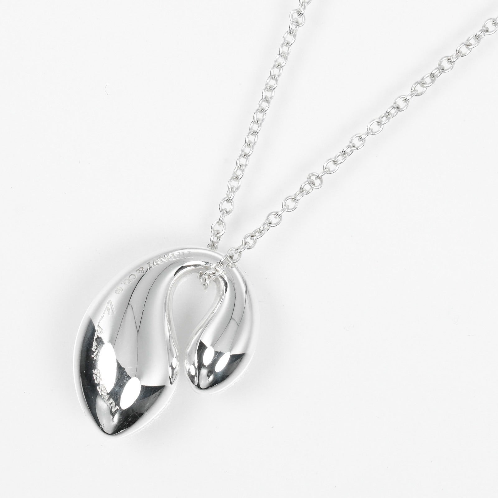 Tiffany & Co Silver Double Teardrop Necklace