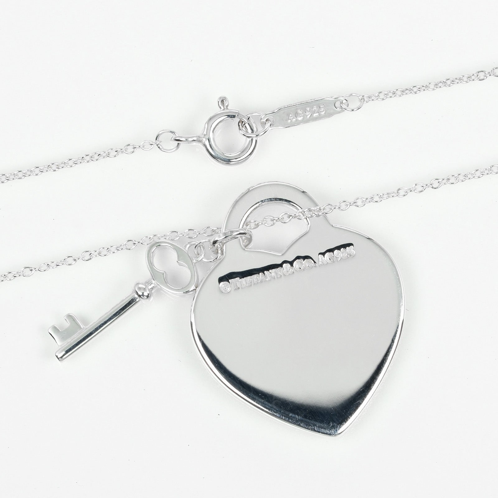 Tiffany & Co Silver 925 Heart Tag Key Necklace