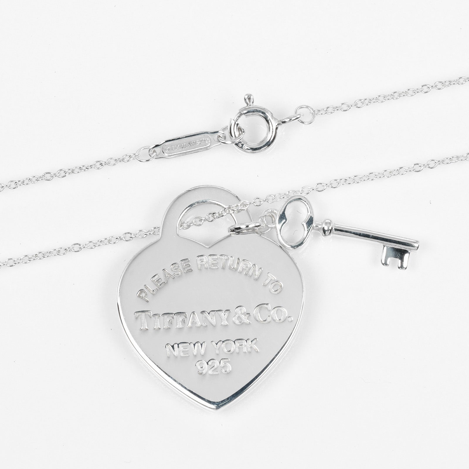 Tiffany & Co Silver 925 Heart Tag Key Necklace