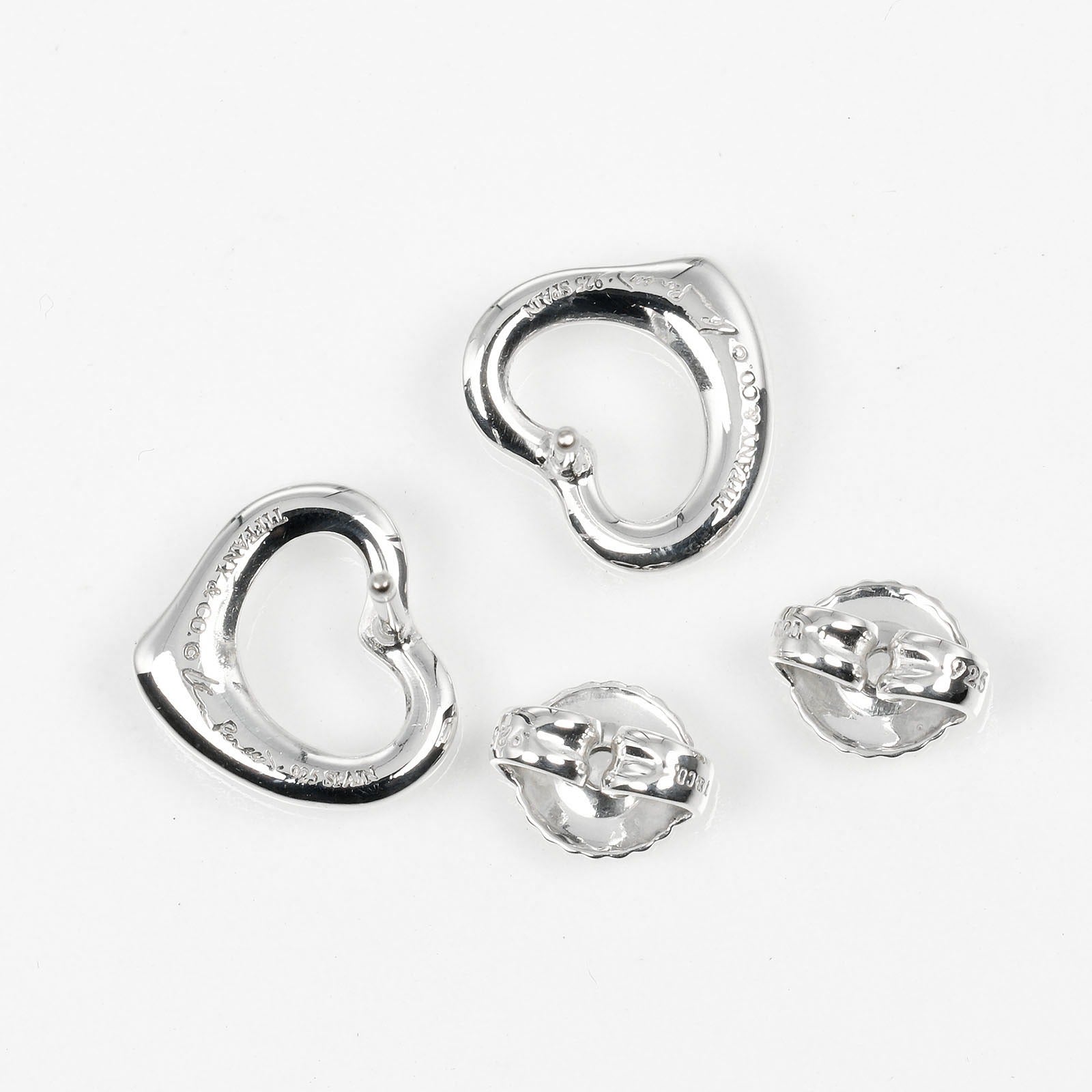 Tiffany & Co Open Heart Silver 925 Earrings