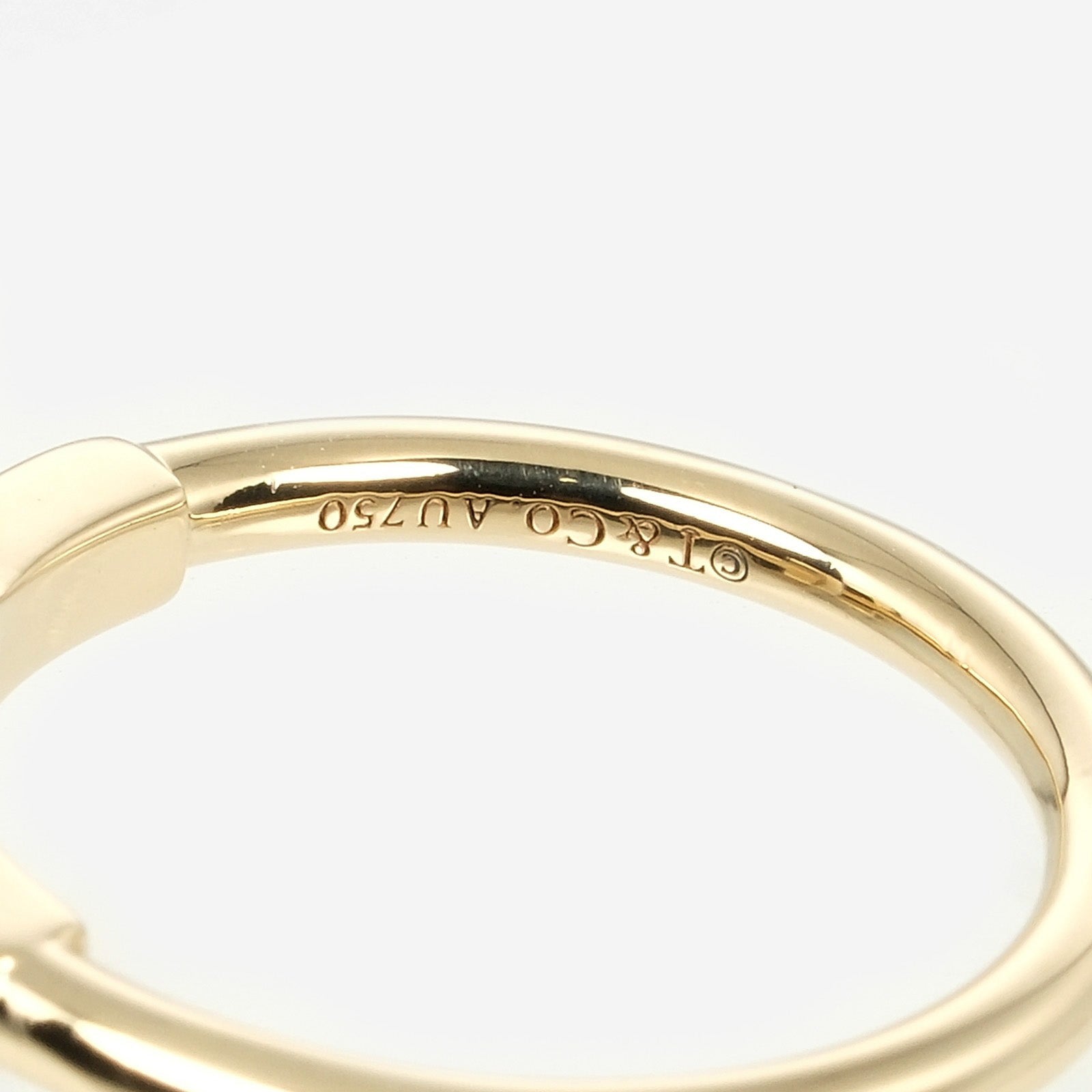 Tiffany & Co T Wire Ring K18 Yellow Gold