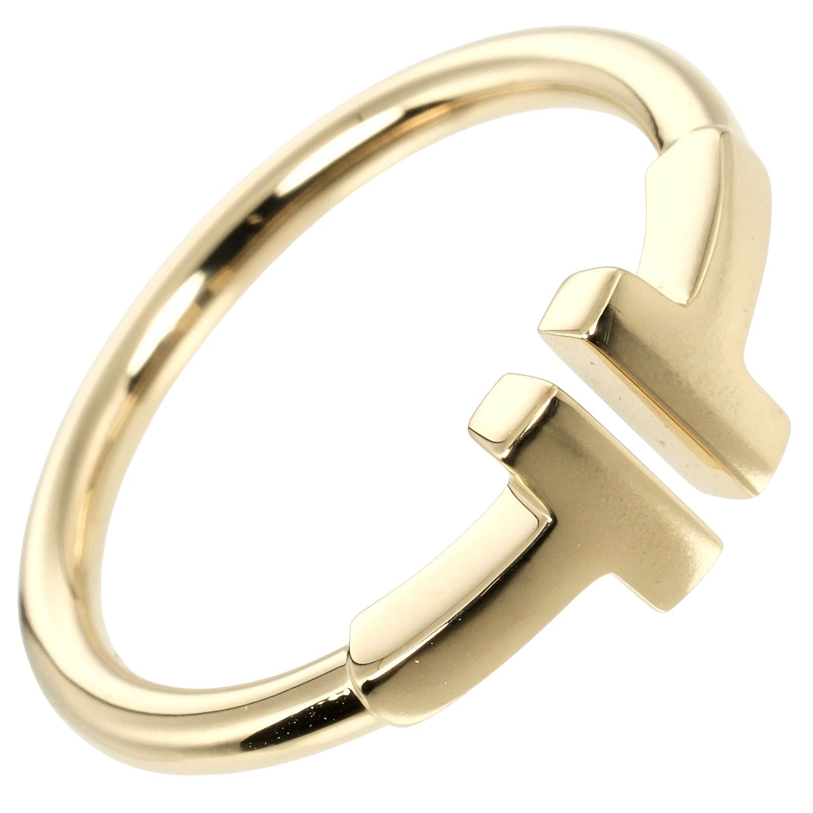 Tiffany & Co T Wire Ring K18 Yellow Gold