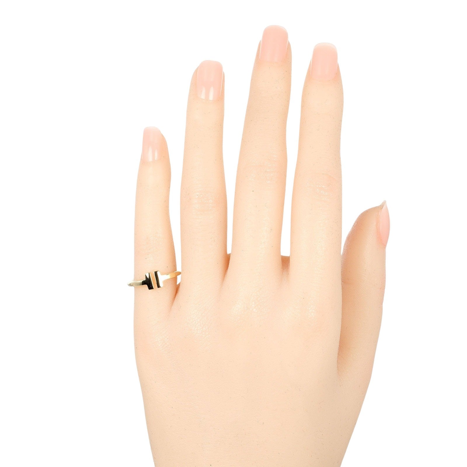 Tiffany & Co T Wire Ring K18 Yellow Gold