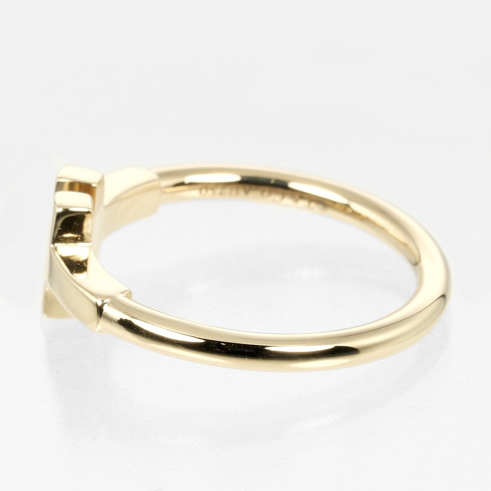 Tiffany & Co T Wire Ring K18 Yellow Gold