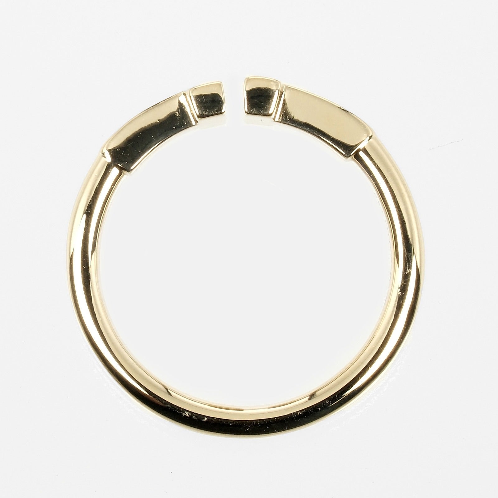 Tiffany & Co T Wire Ring K18 Yellow Gold