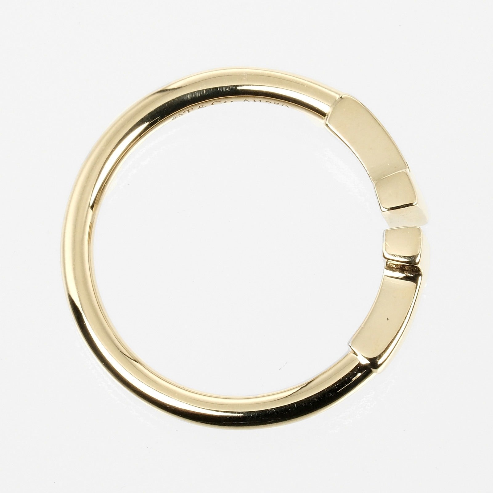 Tiffany & Co T Wire Ring K18 Yellow Gold