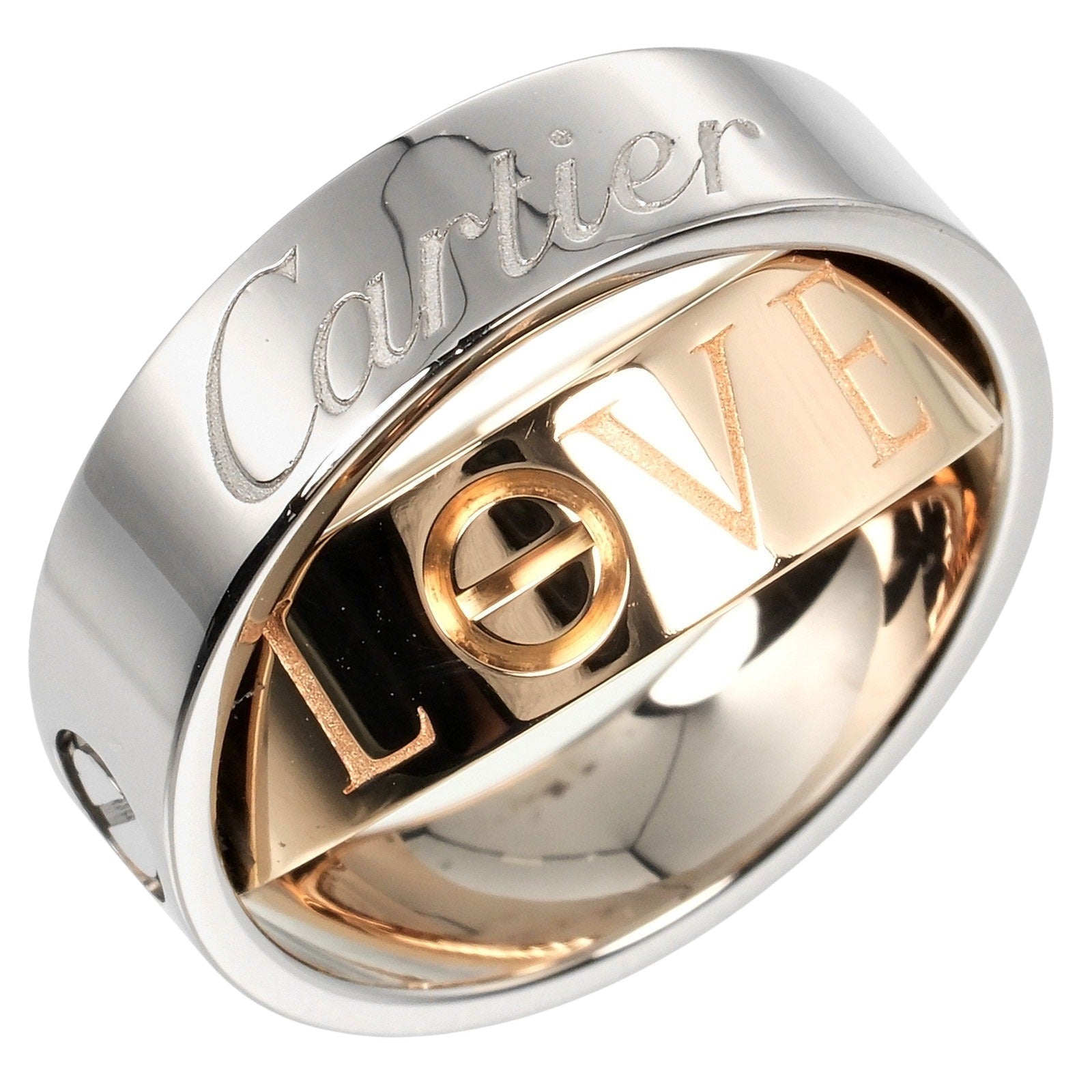 Cartier Secret Love Ring K18 White/Pink Gold