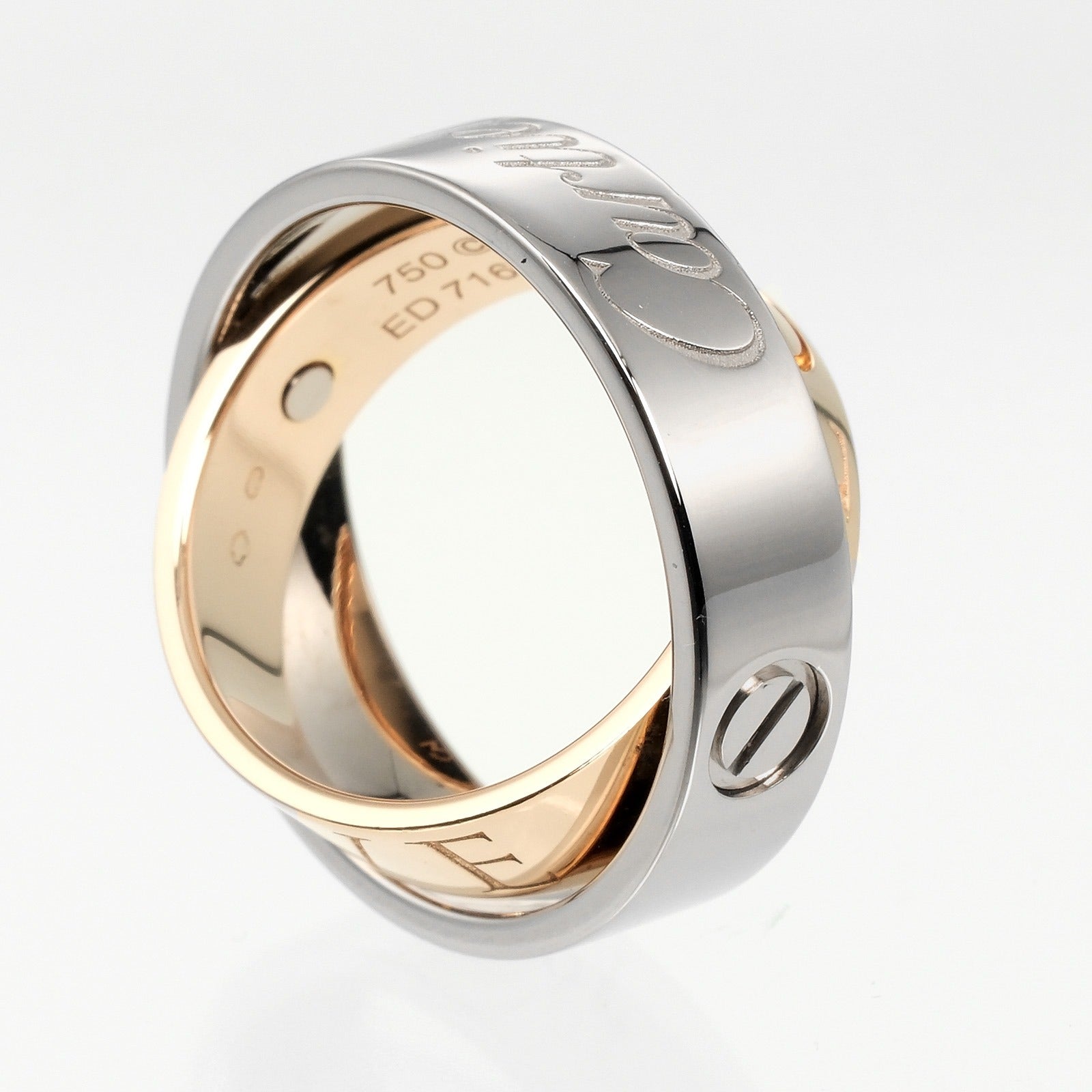 Cartier Secret Love Ring K18 White/Pink Gold