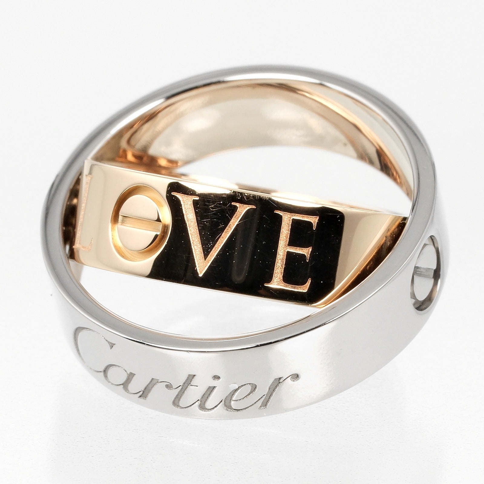 Cartier Secret Love Ring K18 White/Pink Gold