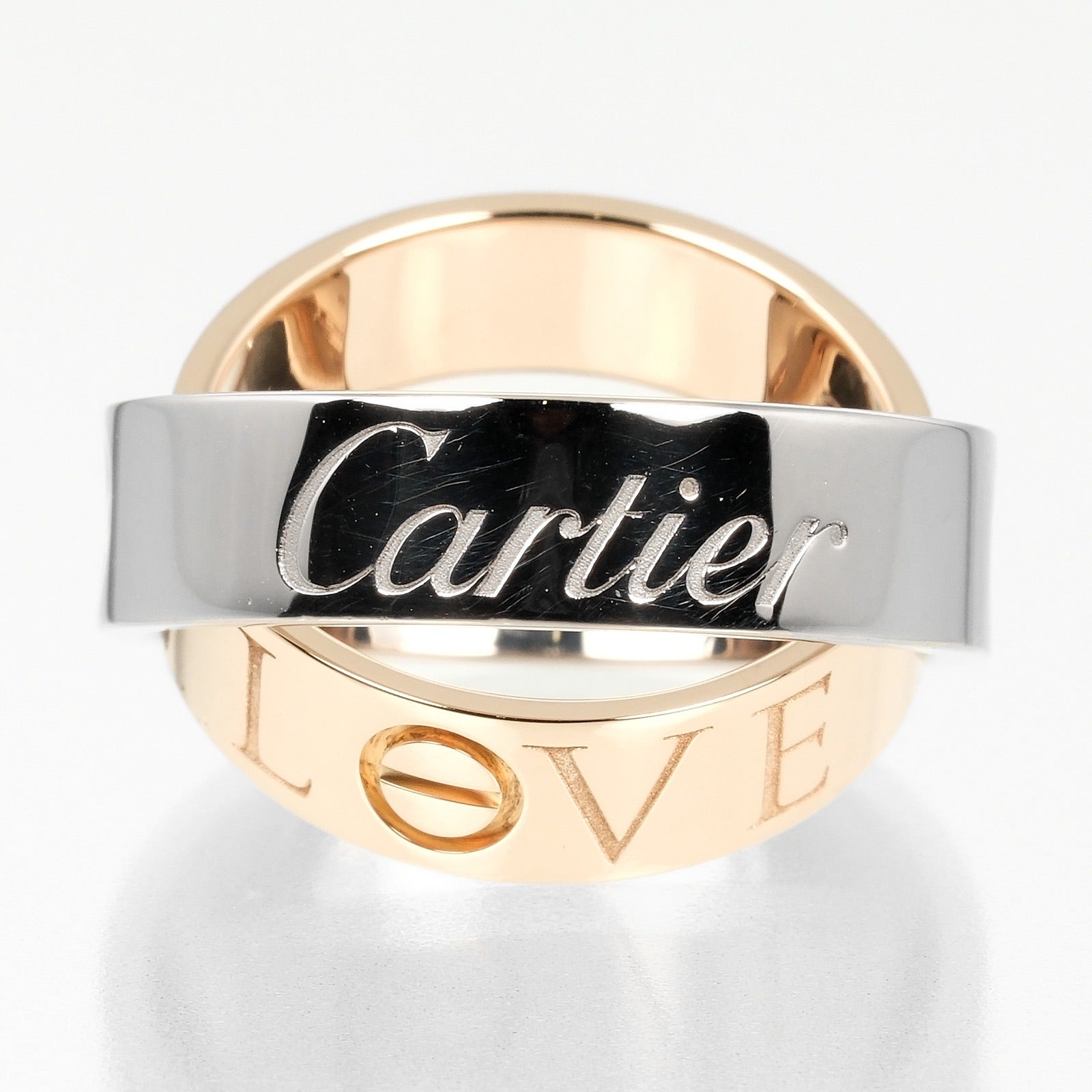 Cartier Secret Love Ring K18 White/Pink Gold