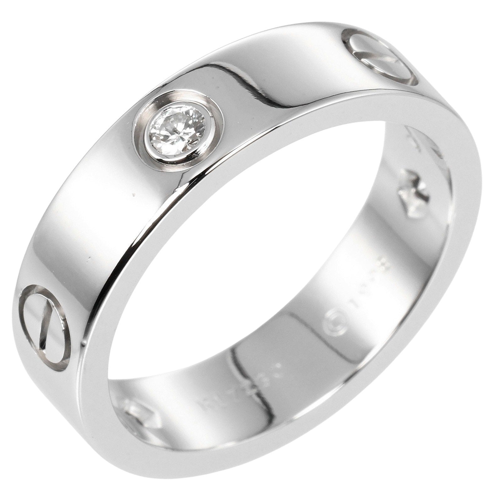 Cartier Love Ring K18 White Gold 3P Diamond