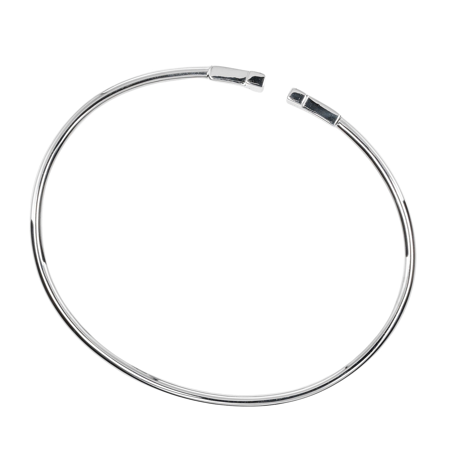 Tiffany & Co T Wire Narrow Bangle K18 White Gold