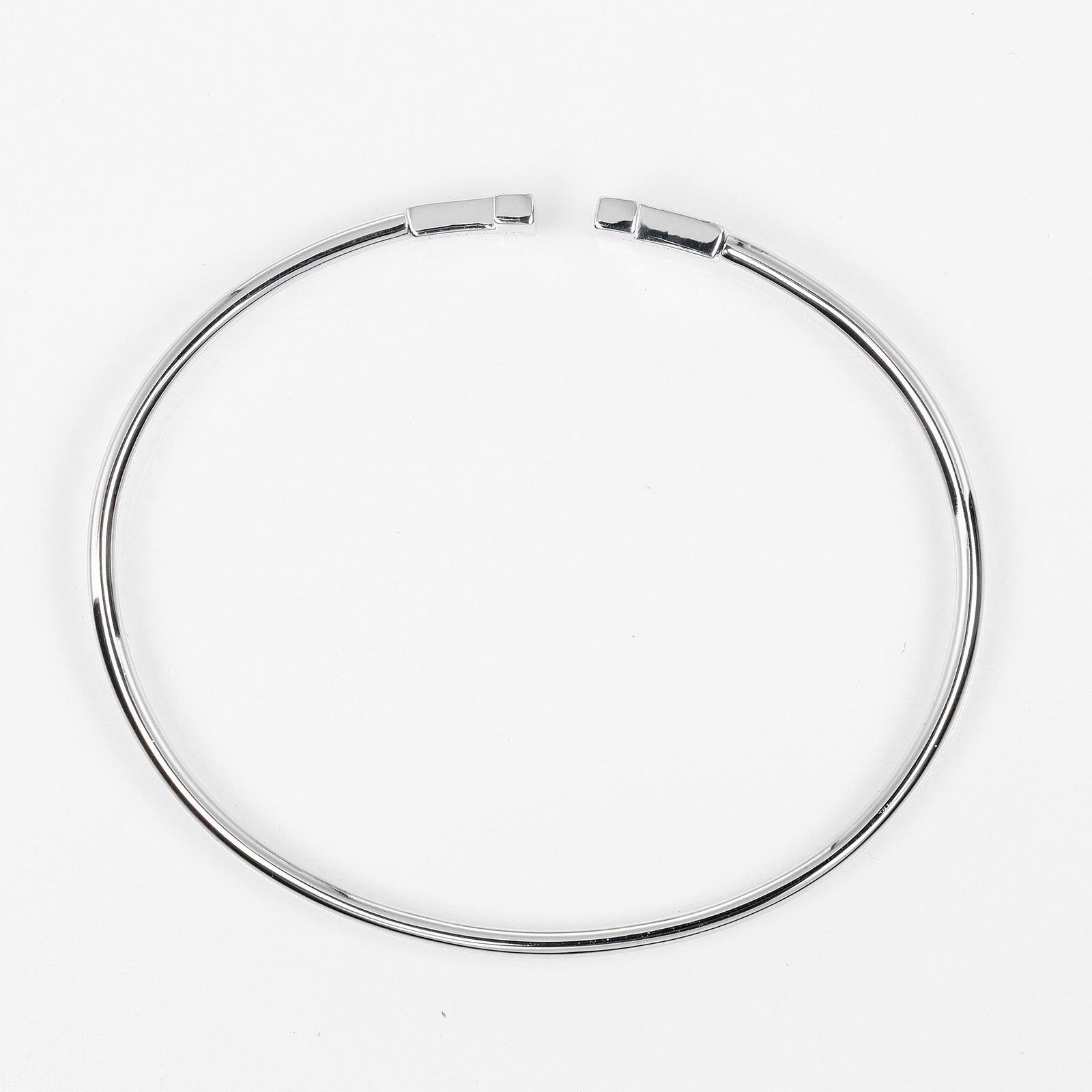 Tiffany & Co T Wire Narrow Bangle K18 White Gold