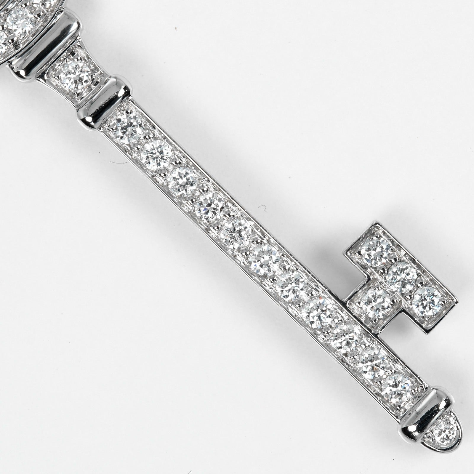 Tiffany & Co Petal Key Necklace Platinum White Gold Diamond