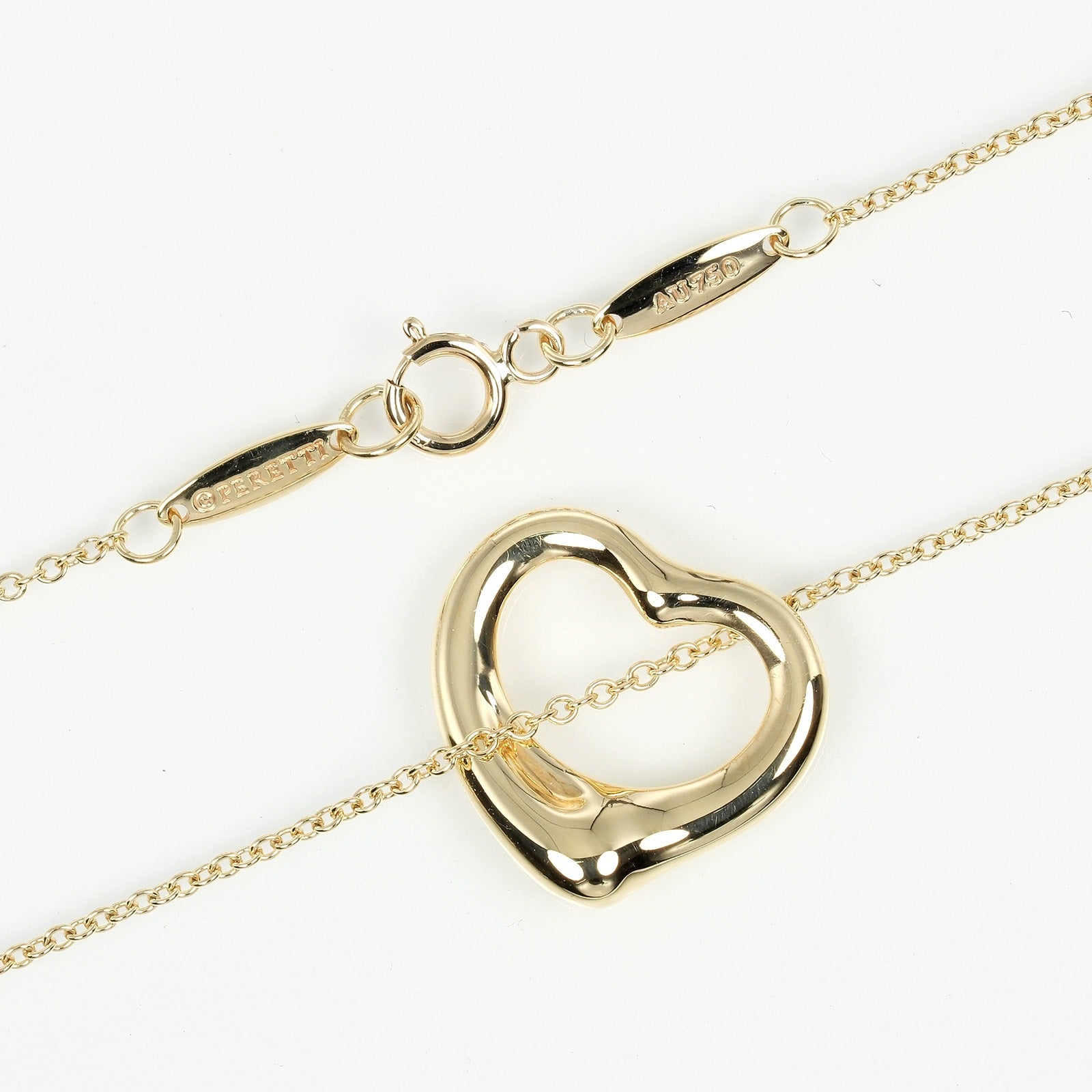 Tiffany & Co Open Heart Necklace K18 Yellow Gold