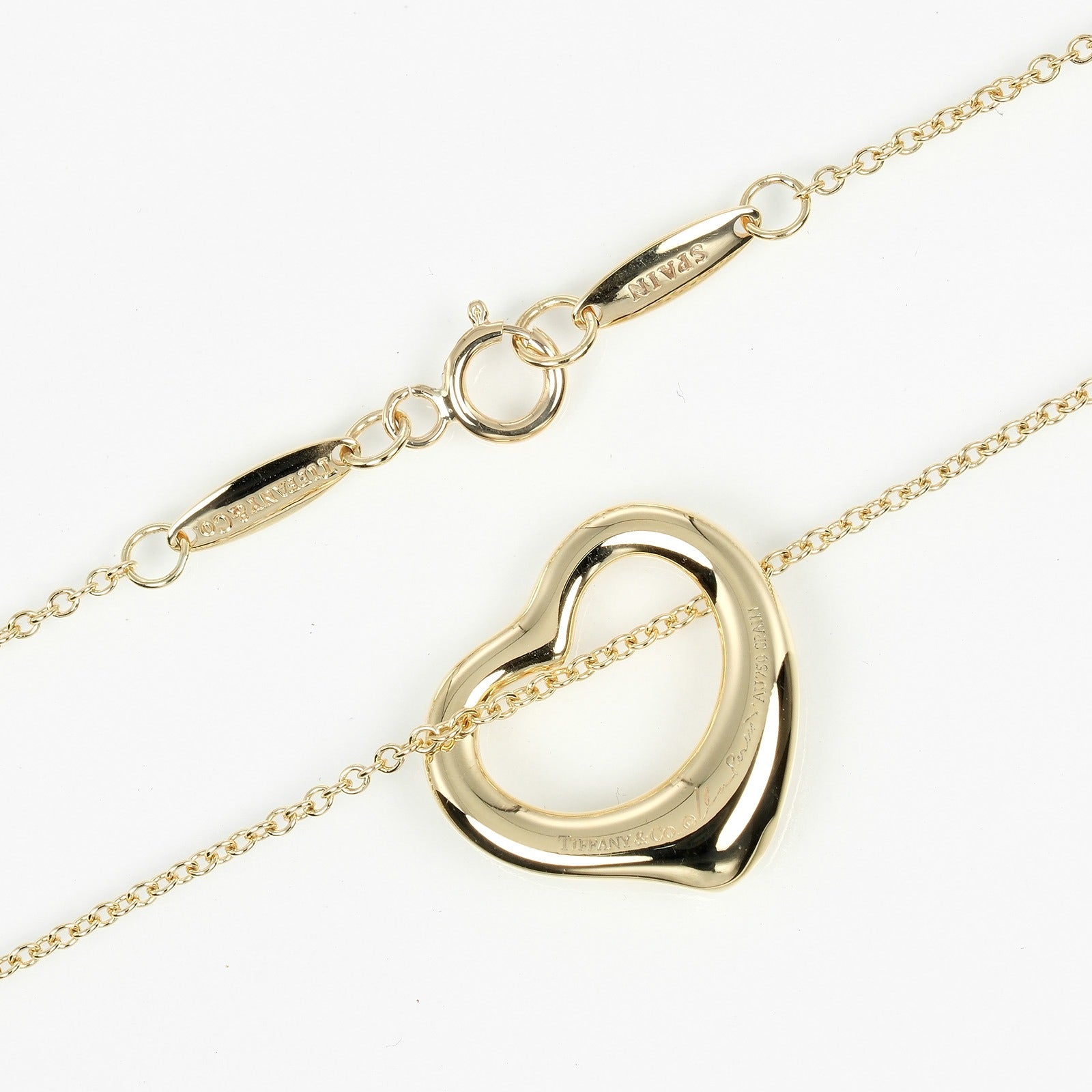 Tiffany & Co Open Heart Necklace K18 Yellow Gold