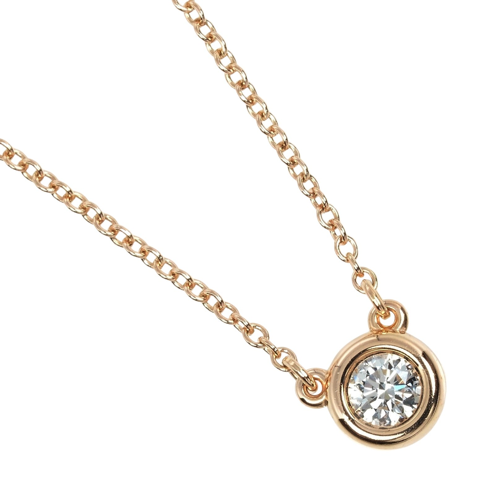 Tiffany & Co K18 Pink Gold Diamond Necklace