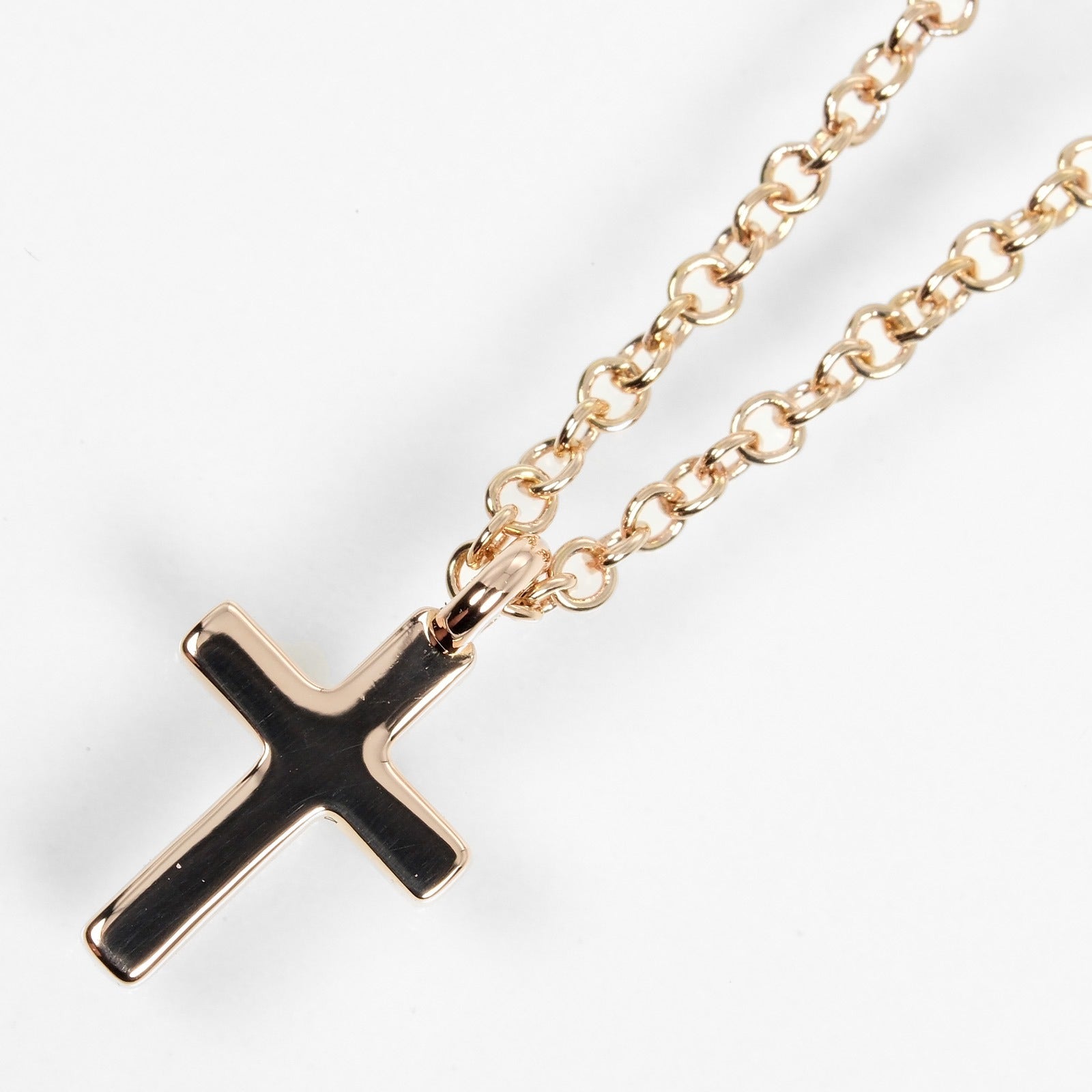 Tiffany & Co Metro Cross Mini Necklace K18PG Diamond