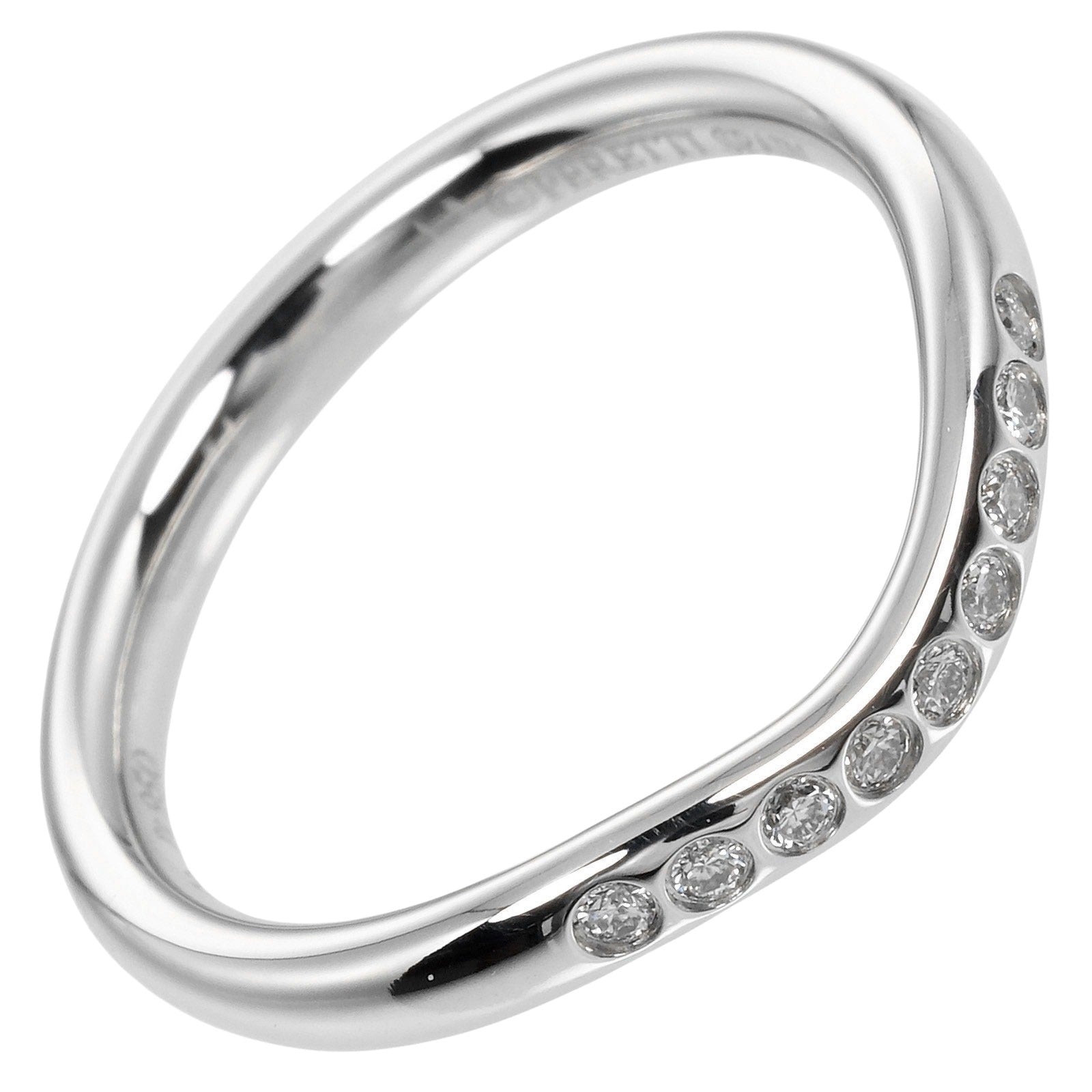 Tiffany & Co Platinum Diamond Curved Band Ring