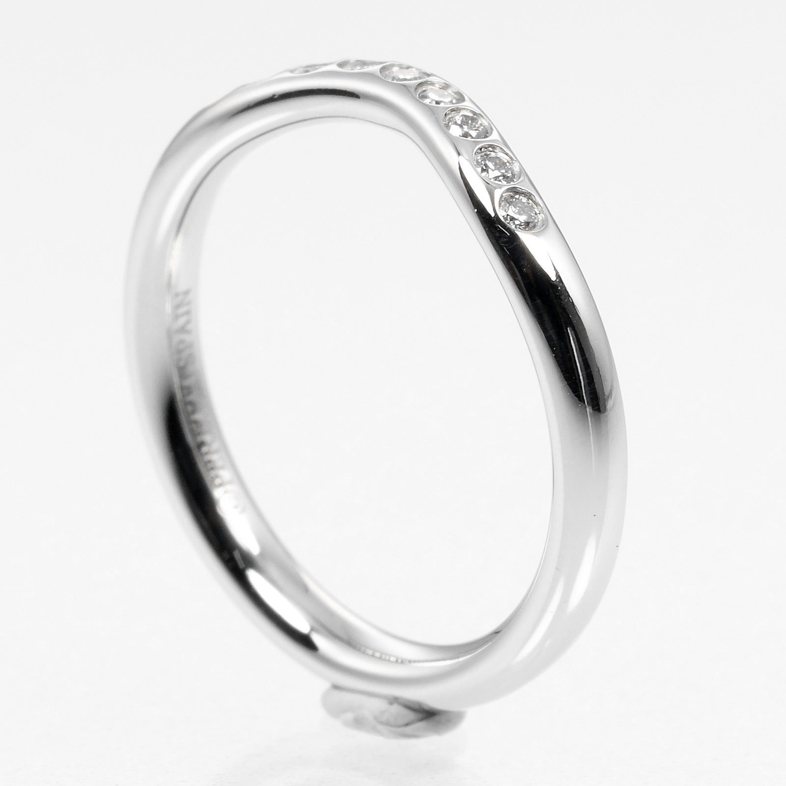 Tiffany & Co Platinum Diamond Curved Band Ring