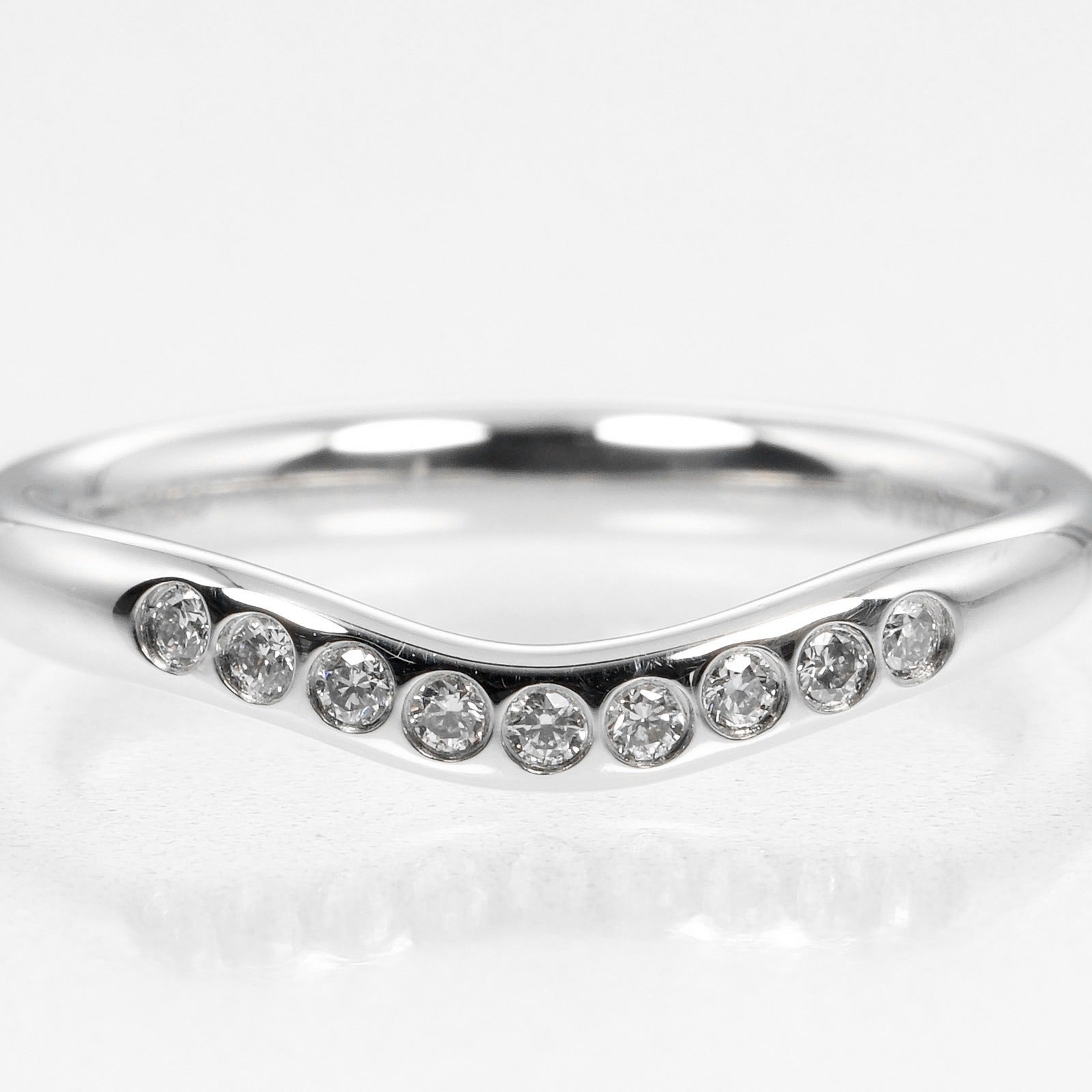 Tiffany & Co Platinum Diamond Curved Band Ring