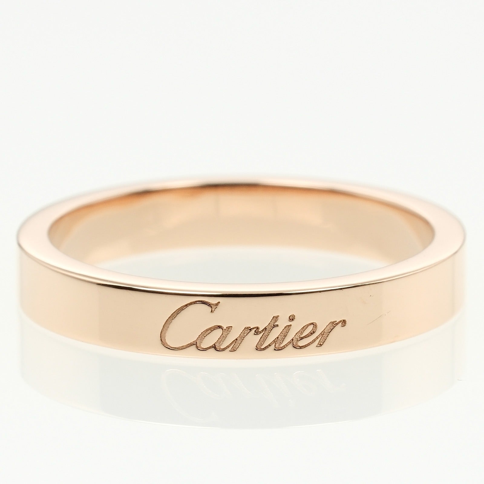 Cartier C de Engraved Ring K18 Pink Gold