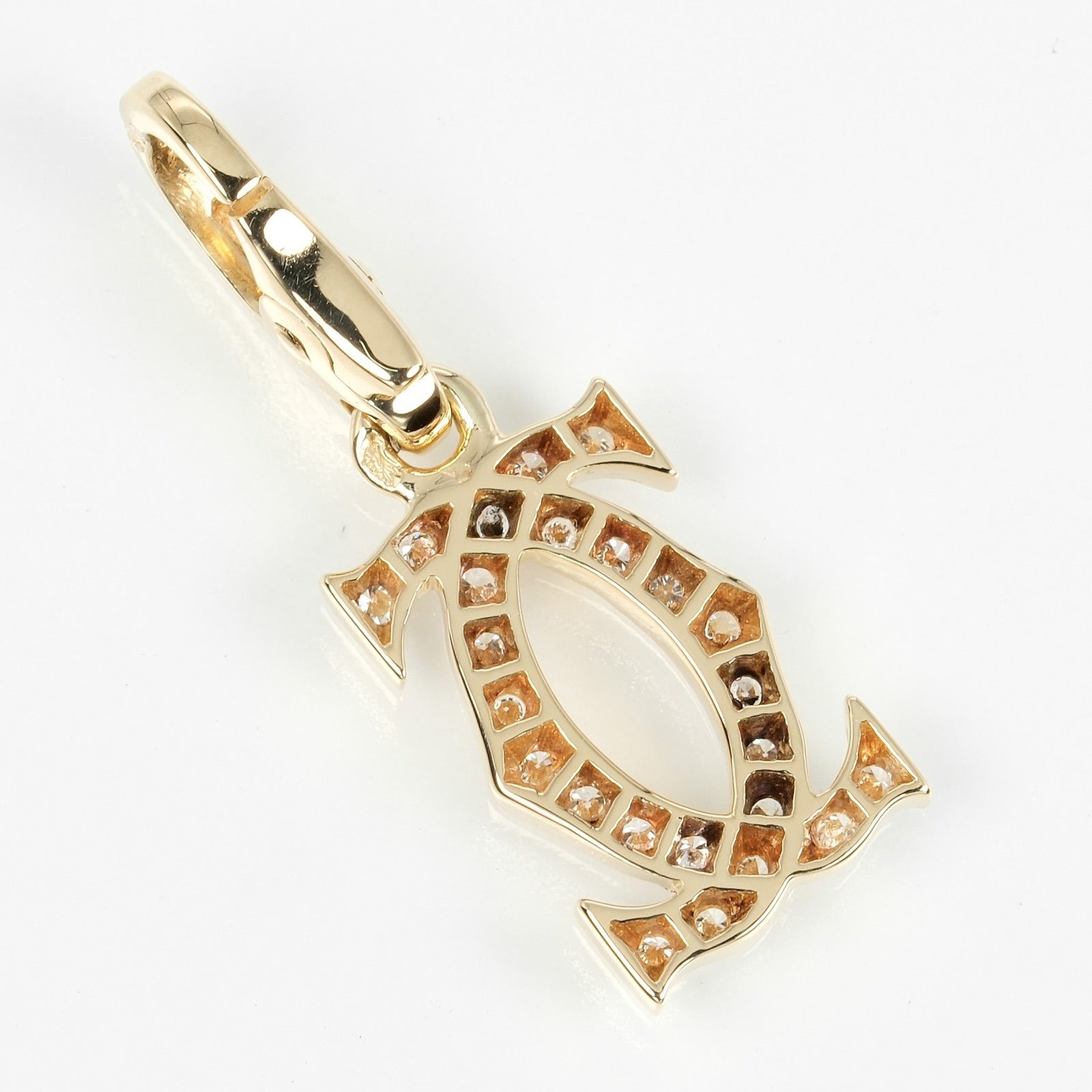 Cartier 2C Charm Pendant K18 Yellow Gold Diamond