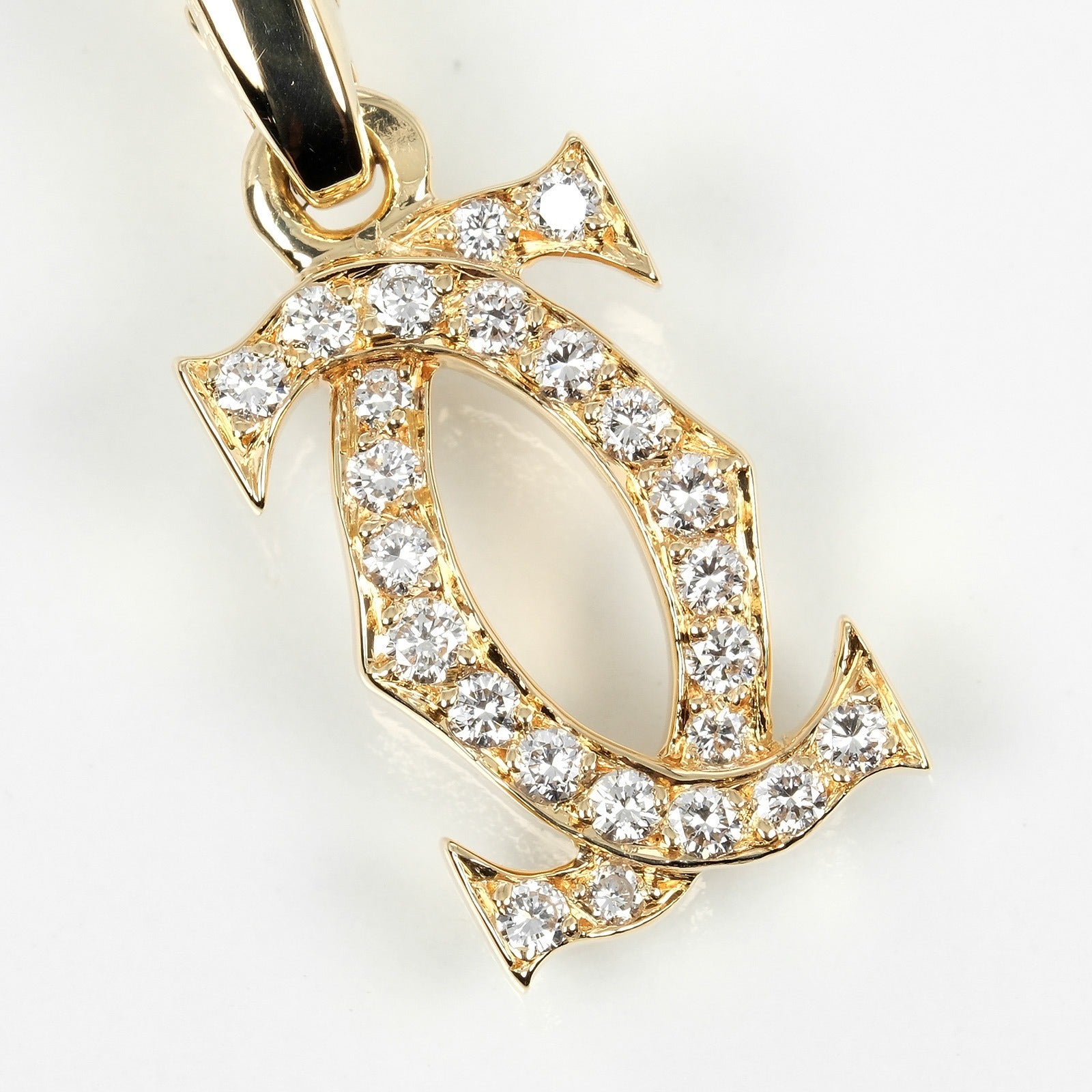 Cartier 2C Charm Pendant K18 Yellow Gold Diamond