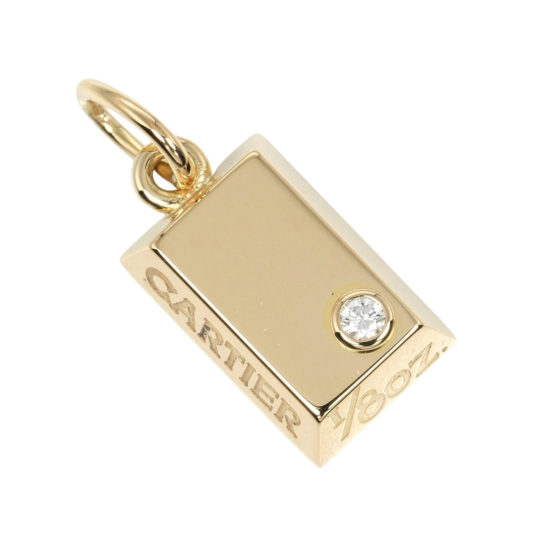 Cartier K18 Yellow Gold Diamond Ingot Pendant