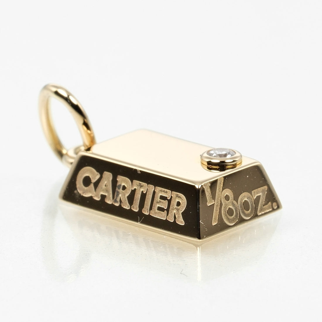 Cartier K18 Yellow Gold Diamond Ingot Pendant