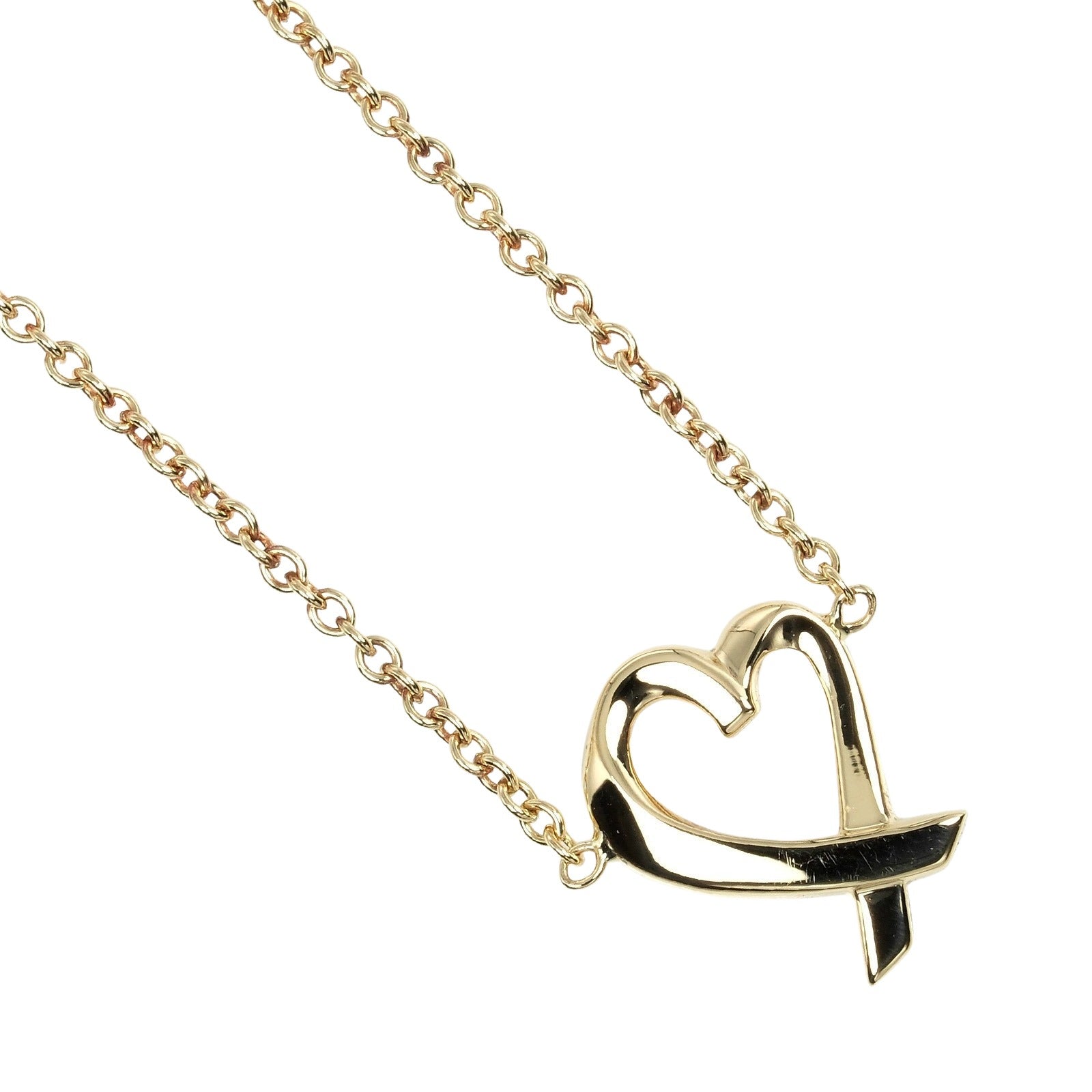 Tiffany & Co Loving Heart Necklace K18 Yellow Gold