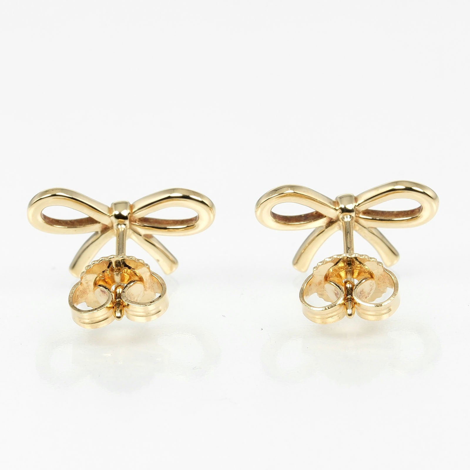 Tiffany & Co Ribbon Earrings K18 Yellow Gold