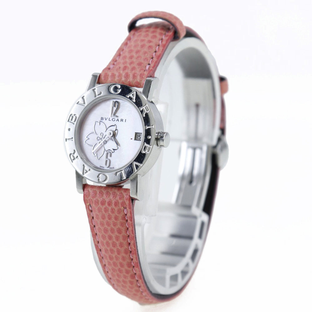 Bulgari Bulgari Ladies Watch BB23SL, Stainless Steel & Leather, Swiss Made, Pink, Quartz with Pink Shell Dial [Used] Grade-A BB23SL