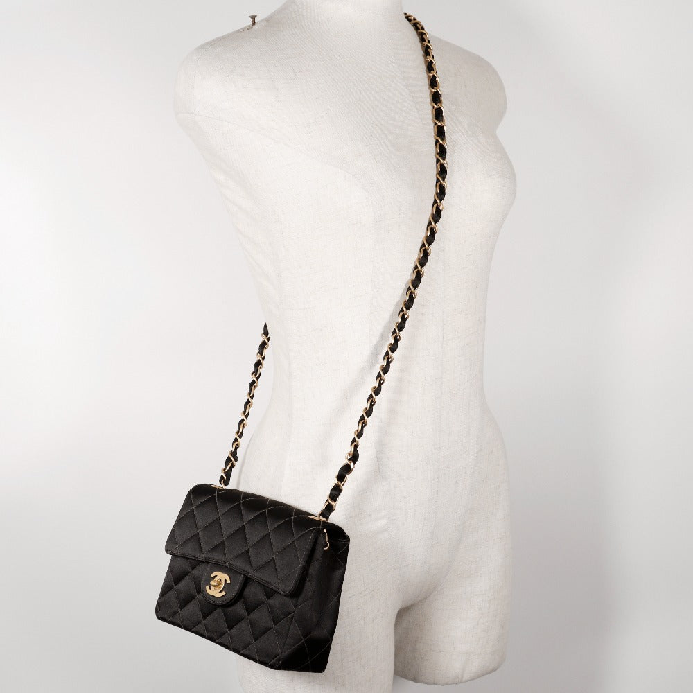 Chanel Satin Mini Chain Shoulder Bag