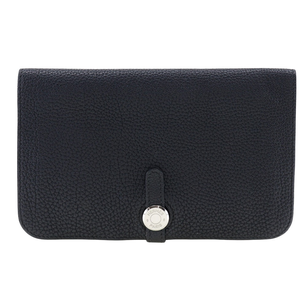 Hermes Dogon GM Long Wallet Black/Silver