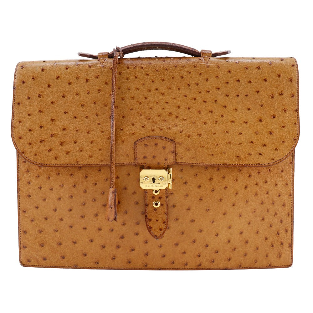 Hermes Sac a Depeche 38 Ostrich Briefcase