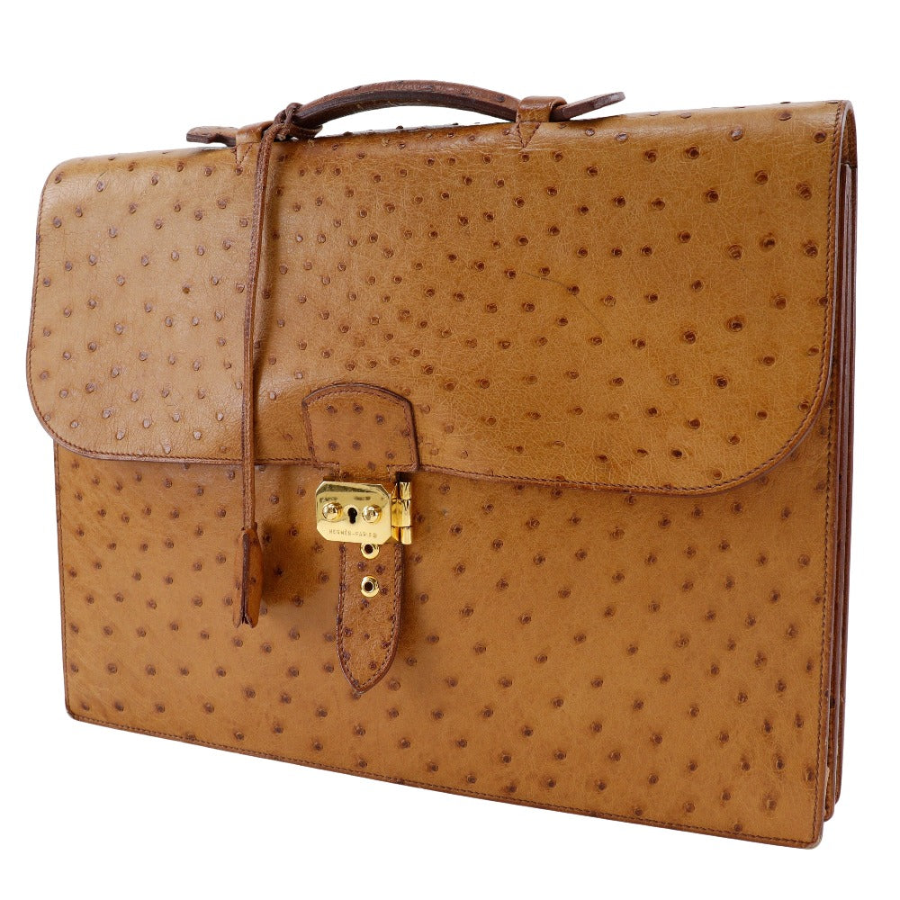 Hermes Sac a Depeche 38 Ostrich Briefcase