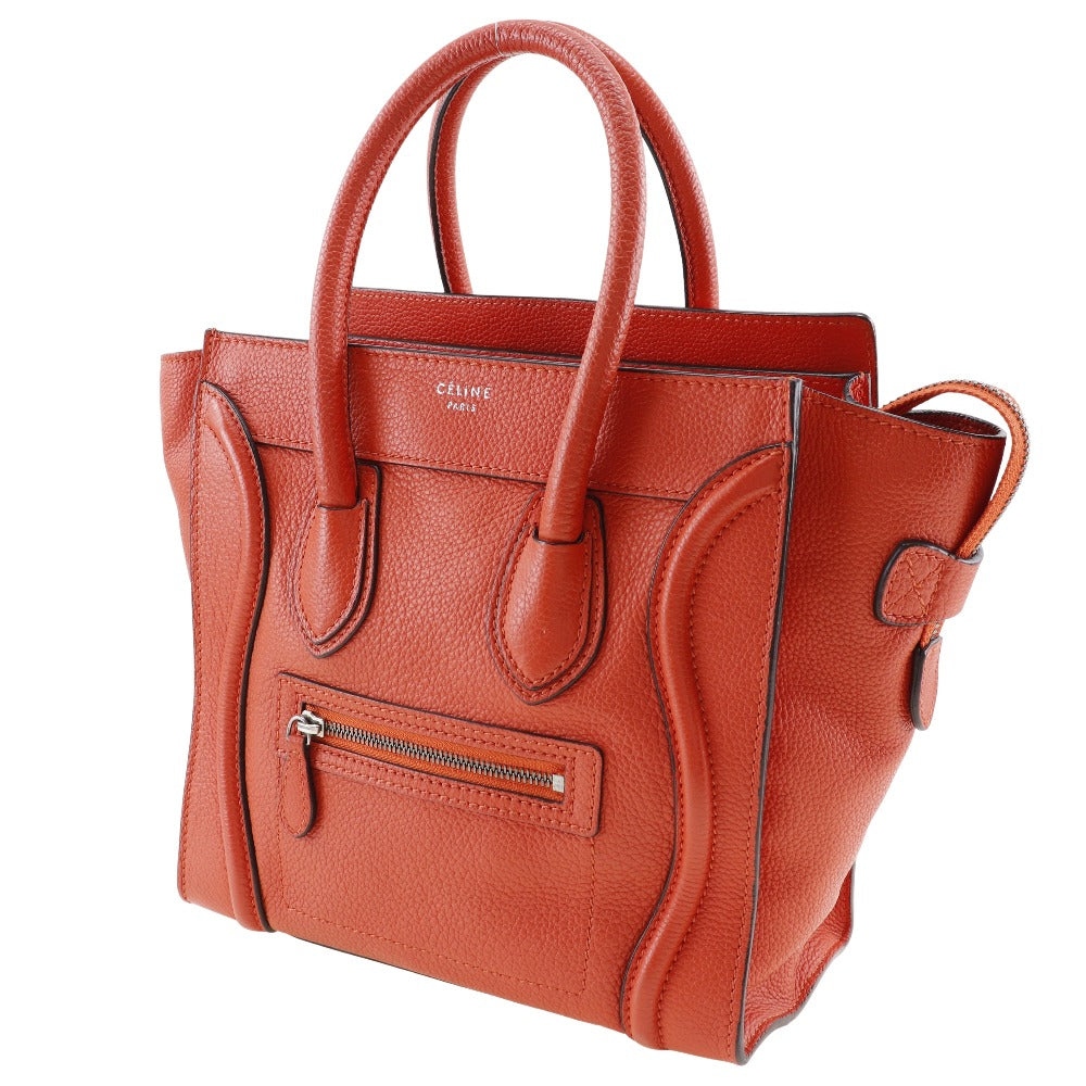 Celine Luggage Micro Handbag Calfskin Red