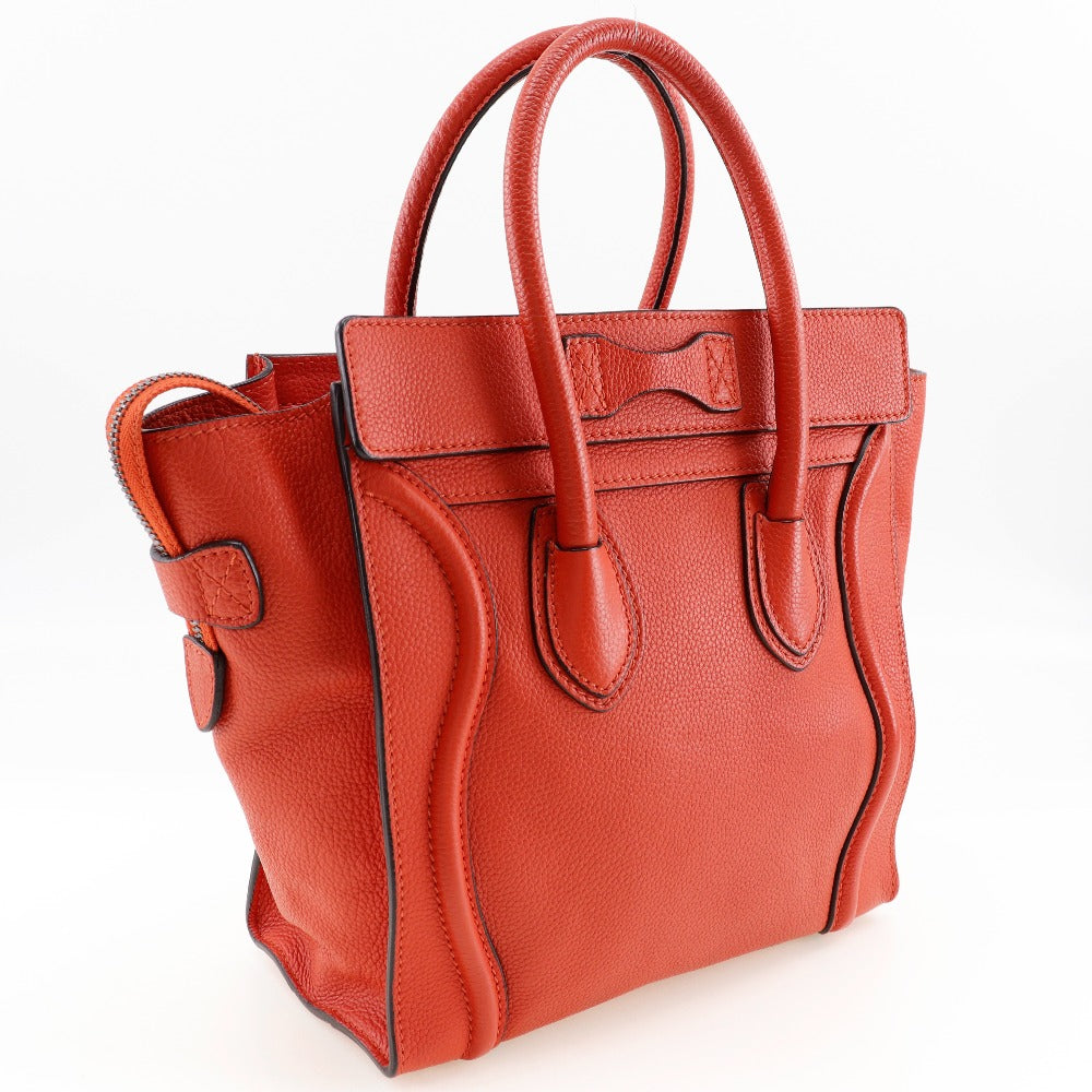 Celine Luggage Micro Handbag Calfskin Red