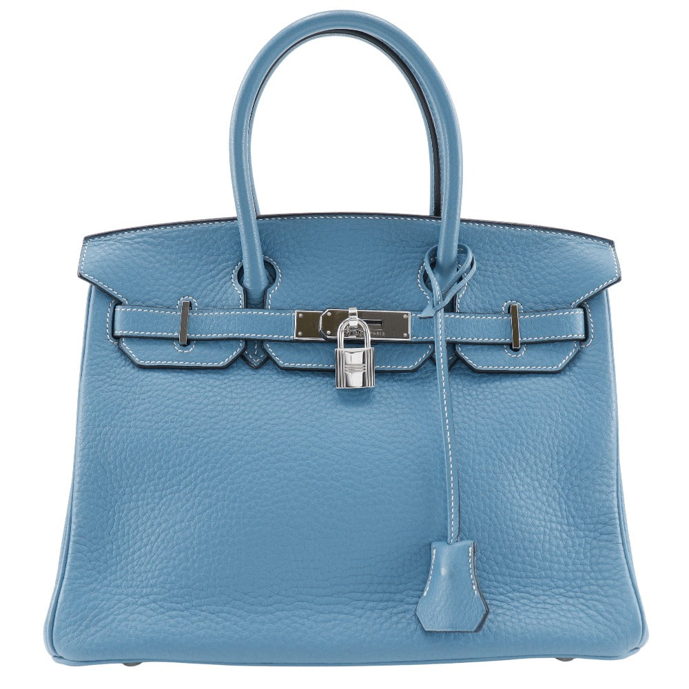 Hermes Birkin 30 Handbag Blue Jean